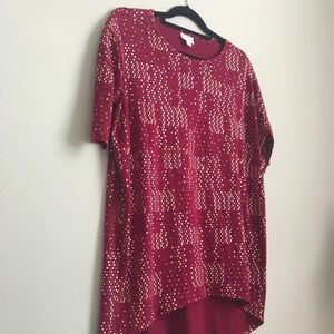 NWOT LulaRoe Elegant Irma XS - Red & Silver